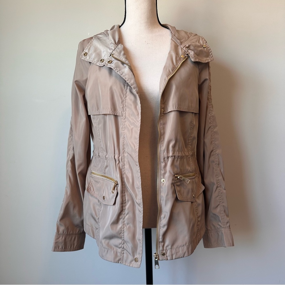 ZARA | Beige Zipped Windbreaker